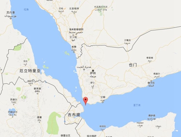 曼德海峡.图片来源:google map