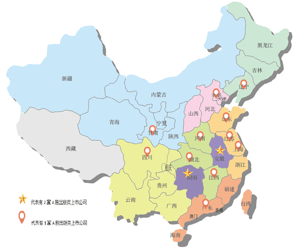 中国省份分布地图_上市公司收入省份分布