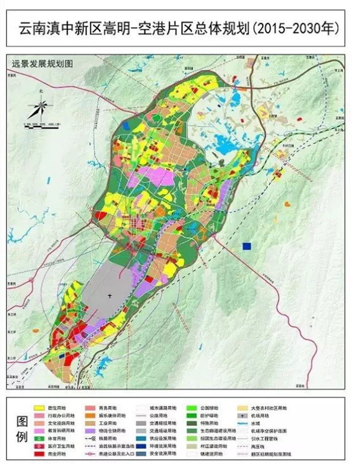 云南滇中新区嵩明-空港片区规划图 图片来源:昆明规划建设