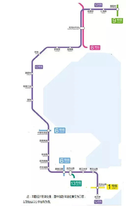 青岛地铁12号线线路图(示意)
