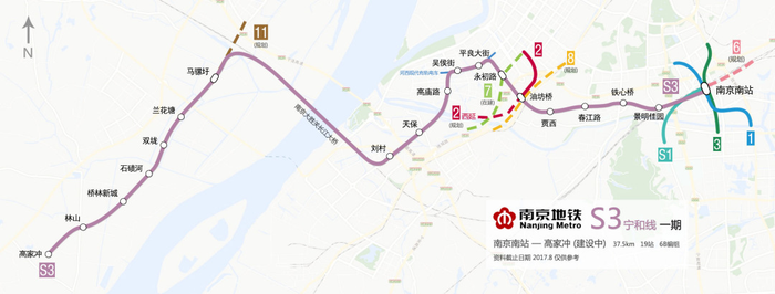 s3号线一期走向示意图