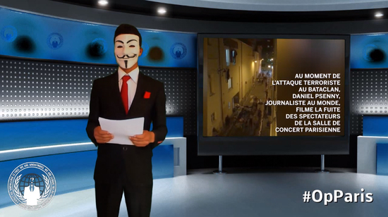 黑客组织Anonymous向巴黎恐袭幕后黑手ISIS宣