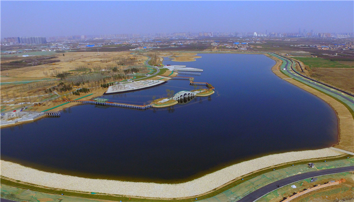 西安斗门水库蓄水重现汉代昆明池景色。图片来源：视觉中国