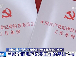 中国共产党历史ξ上第一部全面规范纪委∮工作的基础性党内法规出台