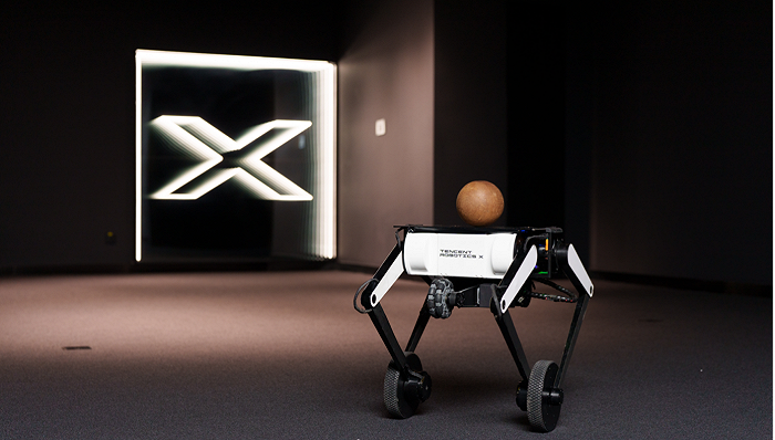 腾讯公布轮腿式机器人最新进展：首次增加触觉感知，人机交互更友好