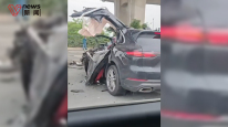 宁波交警通报保时捷车祸：肇事司机抢救无效死亡。对向来车视频曝光碰撞瞬间。