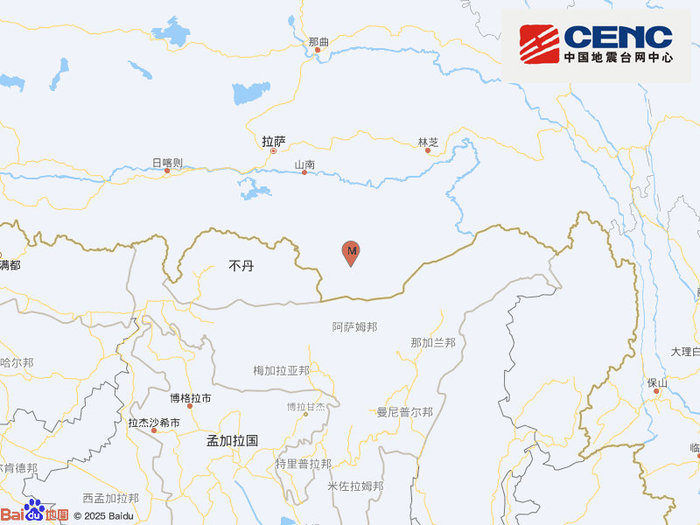 西藏山南市错那市发生3.5级地震，震源深度10千米|界面新闻 · 快讯