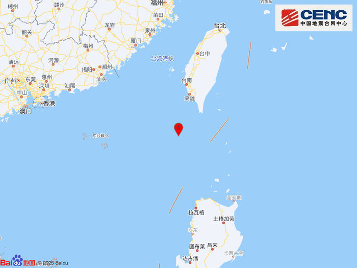 中国台湾地区附近发生4.3级左右地震