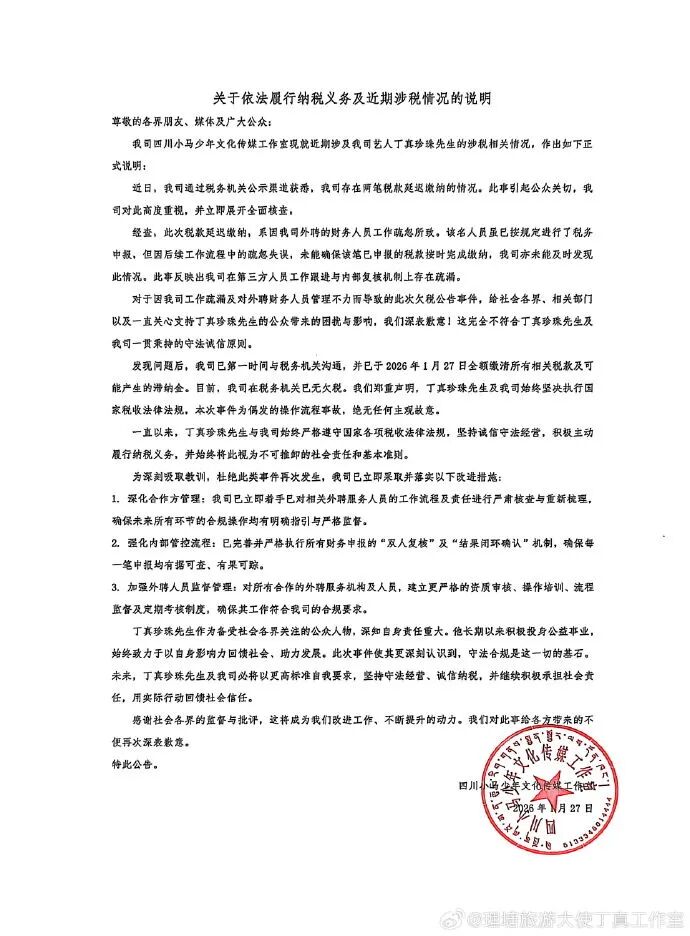 湖南在线:纸质万里通券-因欠税3.4万余元被公告，丁真名下工作室回应