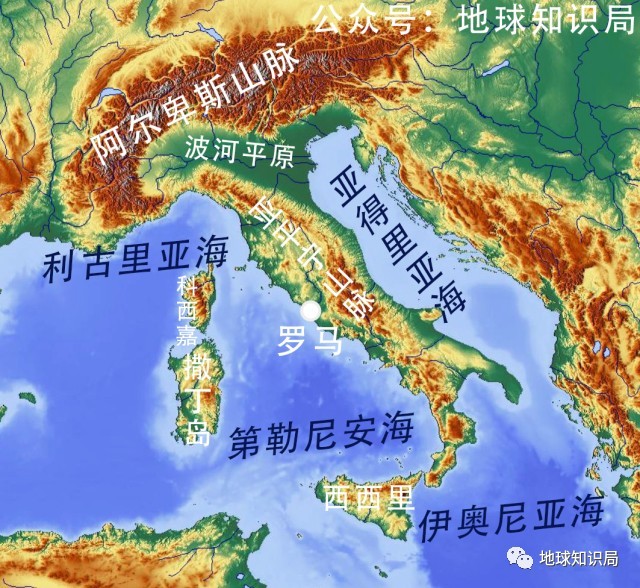 亚平宁半岛地理位置图图片