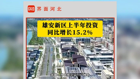 雄安新區(qū)上半年投資同比增長15.2%