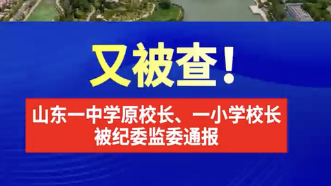 山东一中学原校长、一小学校长被通报