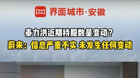 蔚来：总裁秦力洪的持股数量未发生任何变动